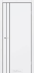 Дверне полотно LOFT LINE 800 х 2000, Білий мат, Алюміній чорний+чорна матова кромка