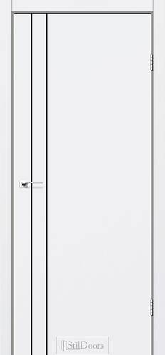 Дверне полотно LOFT LINE 800 х 2000, Білий мат, Алюміній чорний+чорна матова кромка