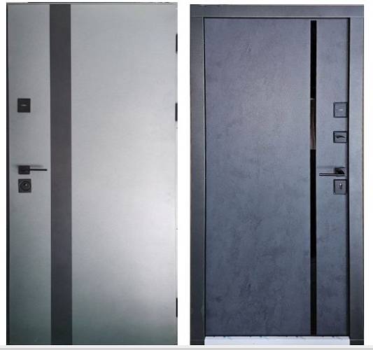 .Двері металеві М/МДФ ТИП11 2050*960 праві (графіт/зовні антрацит бетон)