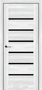 Дверне полотно City Line FORSAN Дуб Айс/Астана Розвід,Чорне скло(800*2000)