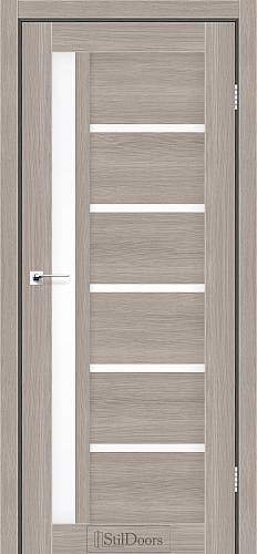 Дверне полотно Riko Nice клен молочний 800*2000 екошпон 38мм скло сатин