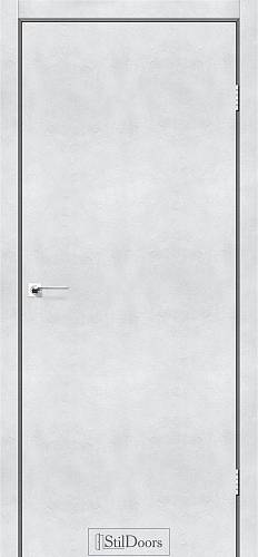 Дверне полотно LOFT ALUMINIUM  Stil  ПВХ  Глухая Светлый Бетон 800*2000 молдинг Антрацит обычный торец