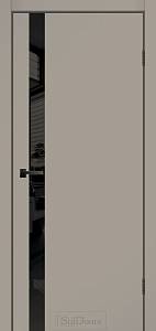 Дверне полотно WILTON 800 х 2000, Біла емаль, Чорне скло