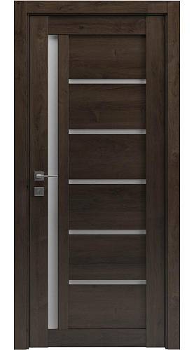 Дверь Lux-6 экошпон шервуд( 800х2000х 38) полустекло сатин