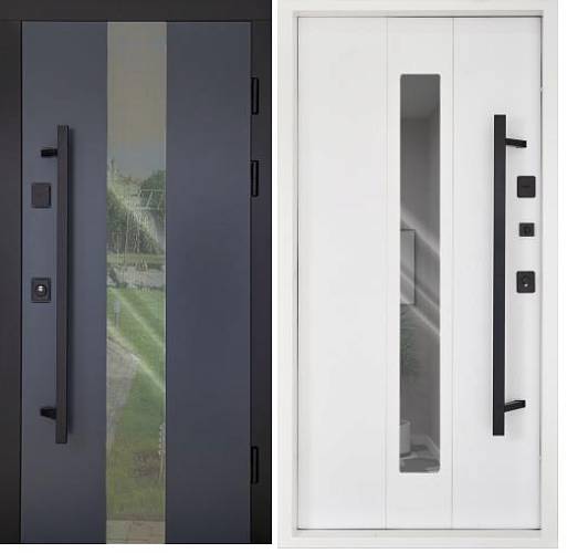 Двері вхідні уличн Abwer (Cottage New) LP-5 Queen 960х2050 Метал Lampre антрацит/Vinorit біла+ВСМ  терморозрив