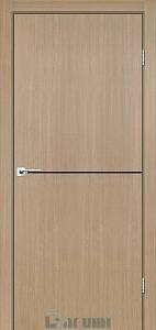 Дверне полотно Darumi  PLATO LINE PTL-03, 600 х 2000, Дуб натуральний, Чорна+ал.торець