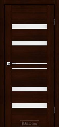 Дверне полотно CUBA StilDoors Каштан (800*2000) ПВХ, скло сатин