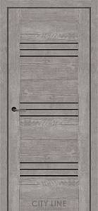 Дверне полотно SANTO City Line (600 х 2000, Астана Розвуд, Чорне скло)