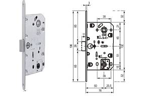 Механизм AGB Mediana Evolution WC 96мм (пластиковый язычок)  матовый хром (1)