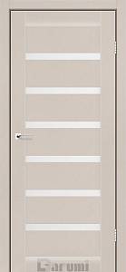 Дверь межкомнатная Darumi Vela Дымчатый краст (800*2000) стекло сатин белый