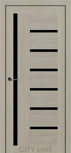 Дверне полотно AMADEA City Line Express (700 х 2000, Котон Беж, Чорне скло)