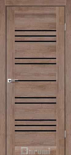Дверь межкомнатная Darumi Versal Орех бургун (800*2000) стекло черное(Ск_Д)