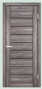 Дверь  Doors Smart С018 дуб браш (800*2000) ПВХ, черное стекло