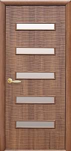 Дверне полотно Новий стиль Сахара 5S золотая ольха (600*2000) ПВХ De Luxe стекло сатин