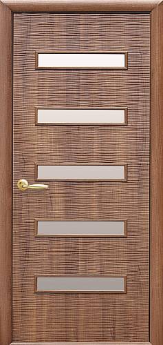 Дверне полотно Новий стиль Сахара 5S золотая ольха (600*2000) ПВХ De Luxe стекло сатин