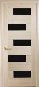 Дверне полотно Новий стиль Пиана ясень (700*2000) ПВХ De Luxe стекло BLK