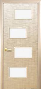 Дверне полотно Новий стиль Сахара 4S ясень (900*2000) ПВХ De Luxe стекло сатин