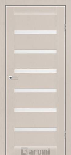 Дверь межкомнатная Darumi Vela Дымчатый краст (800*2000) стекло сатин белый