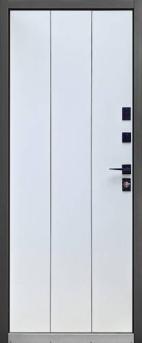 Двері вхідні Форт Нокс Крафт Термо Матовий сірий 7024+чорний 9005/Білий 9003 (950х2030 ліва) вулиця