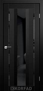 Двери Korfad Aliano AL-02 Super Pet черная 800*2000  зеркало черное двухстороннее
