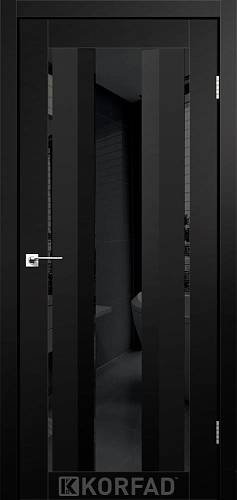 Двери Korfad Aliano AL-02 Super Pet черная 800*2000  зеркало черное двухстороннее