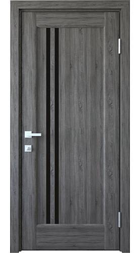 Дверне полотно Новий стиль Делла grey (800*2000) ПВХ De Luxe стекло BLK