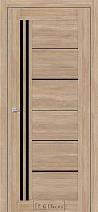 Дверне полотно VITANO 800 х 2000, Бетон Антрацит, Чорне скло