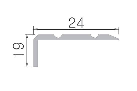 324-01 Порог Омис (19*24мм) лестничный серебро рифленый (1800мм)