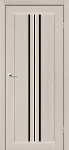 Двери межкомнатные Leador Verona дуб латте (600*2000) sincrolam, стекло черное