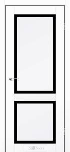 Дверне полотно Portland StilDoors Білий Мат (800*2000) ПП ,стекло черное