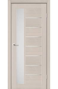 Дверь межкомнатная Leador Lorenza дуб латте (800*2000) sincrolam, стекло сатин белый