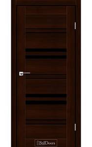 Дверне полотно SLOVENIA StilDoors Каштан (800*2000) ПВХ, стекло черное