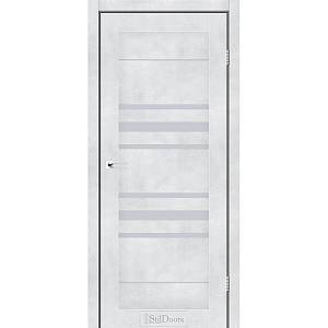 Дверне полотно Tokyo DeLuxe  ПВХ Дуб Серебрянный (800*2000) стекло черное