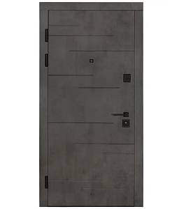 Двері Вхідні Булат B-417 (квадро) мод.198( 840*2040) права Бетон Темний/ бетон снежный (Снята)