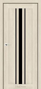 Дверне полотно ARIZONA StilDoors Атлантик крем (700*2000) ПВХ, скло черное