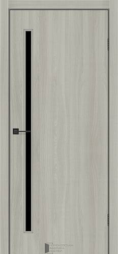 Дверне полотно КДФ Line Glass-01 (900 х 2000, Шимо Пекан, Чорне скло)