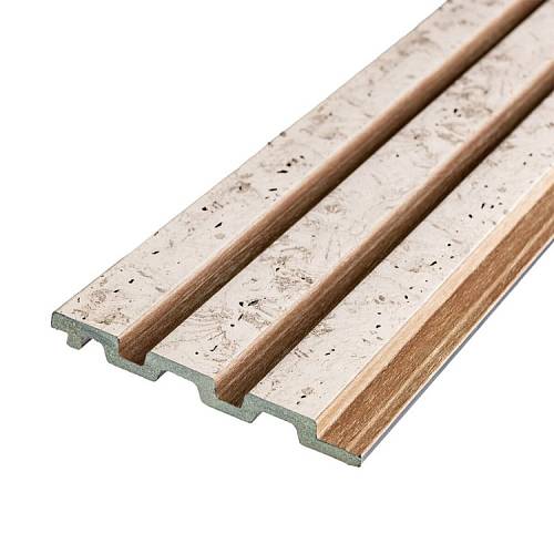 Рейка декоративна PS бежевий меланж з золотими вкрапленнями 2900х120х12мм (D) SW-00001742