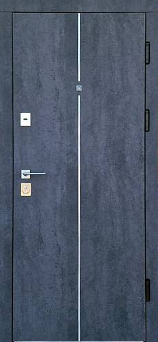 Двері вхідні Форт Нокс Сеул Бетон графіт сатін+молдінг/оксид білий 850 ліва квартира