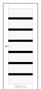 Дверне полотно FIORANO 800 х 2000, Білий мат, Чорне скло