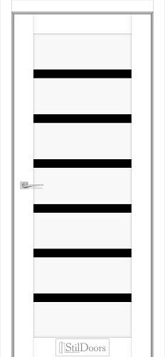 Дверне полотно FIORANO 800 х 2000, Білий мат, Чорне скло