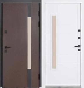 Двері Вхідні БулатТермо Хаус Мод705/428 Венге темний/Вулична білий атласний 950*2050ліва СЧ