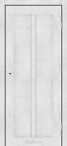 Дверне полотно Barcelona DeLuxe ПВХ Дуб Альба (800*2000) стекло черное