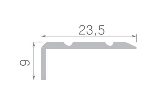 П-2 (316) -04 Поріг Оміс (23,5 * 9мм) сходовий рифлений дуб (1800мм)
