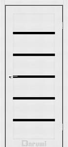 Дверь межкомнатная Darumi Tina Білий текстурний (800*2000) стекло черное
