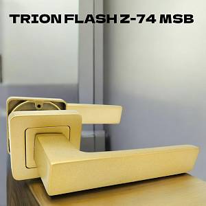 Ручка Trion на квадратной розете ЦАМ Flash NEW 74 MGB матова латунь (Ск)