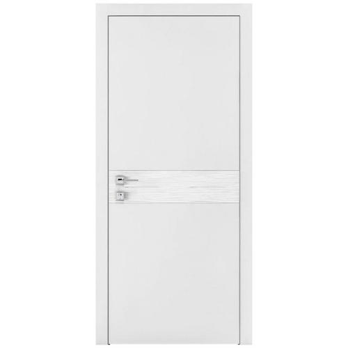 Дверь Родос Wave G белая матовая (800*2000) окрашенная, глухая+горизонтальная 3D вставка
