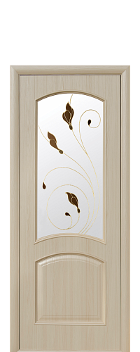 Дверне полотно Новий стиль Антре ясень (800*2000) ПВХ De Luxe стекло с рис. Р4