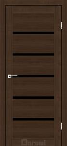 Дверь межкомнатная Darumi Tina Дуб честнат (600*2000) стекло черное