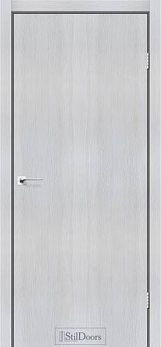 Дверне полотно LOFT  Алюминиевый торец StilDoors Белое дерево (800*2000) ПВХ, глухое