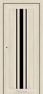 Дверне полотно ARIZONA StilDoors Атлантик крем (700*2000) ПВХ, скло черное